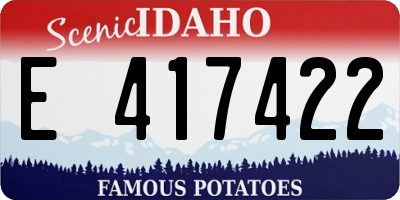 ID license plate E417422