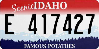 ID license plate E417427