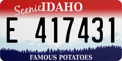 ID license plate E417431