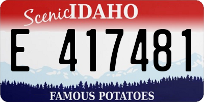 ID license plate E417481