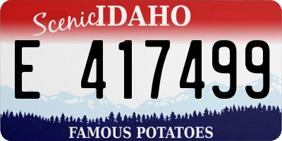 ID license plate E417499