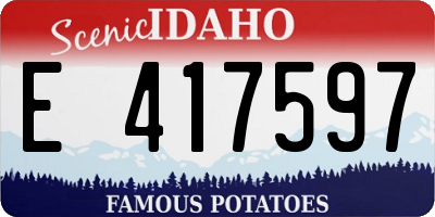 ID license plate E417597