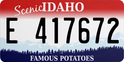 ID license plate E417672