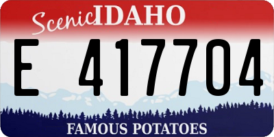ID license plate E417704