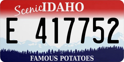 ID license plate E417752