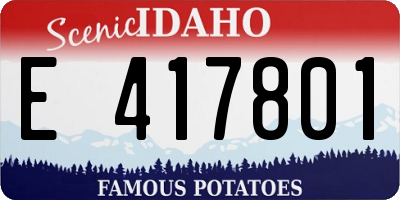 ID license plate E417801