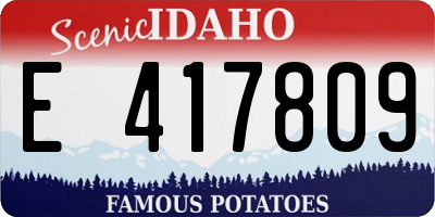 ID license plate E417809
