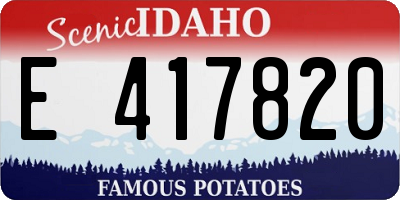 ID license plate E417820