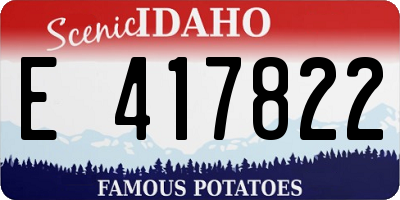 ID license plate E417822