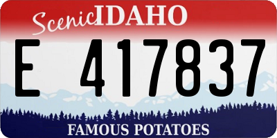 ID license plate E417837