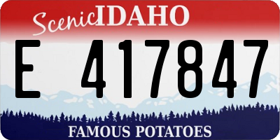 ID license plate E417847