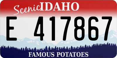 ID license plate E417867