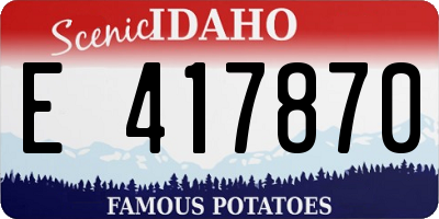 ID license plate E417870
