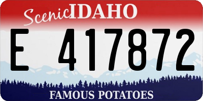 ID license plate E417872