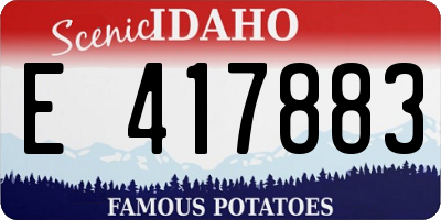 ID license plate E417883