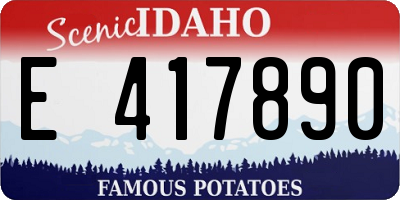 ID license plate E417890