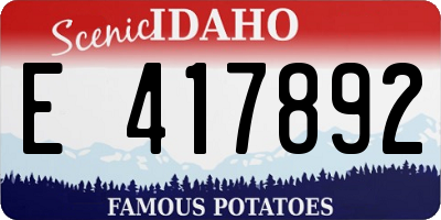 ID license plate E417892