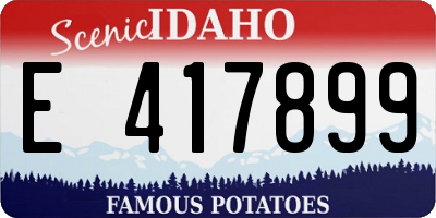 ID license plate E417899
