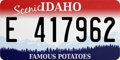 ID license plate E417962