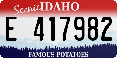 ID license plate E417982
