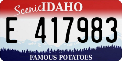 ID license plate E417983
