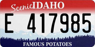 ID license plate E417985