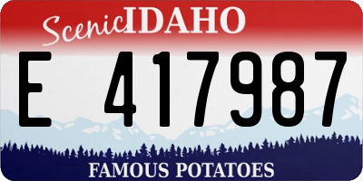 ID license plate E417987