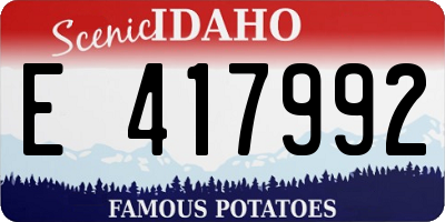 ID license plate E417992