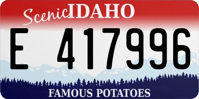 ID license plate E417996
