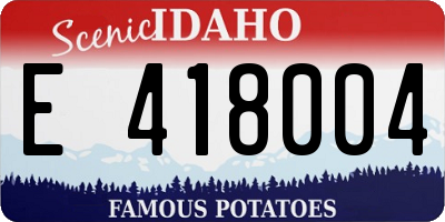 ID license plate E418004