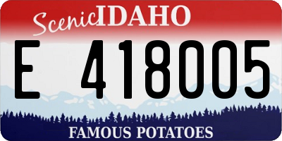ID license plate E418005