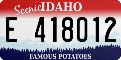 ID license plate E418012