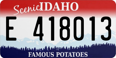 ID license plate E418013