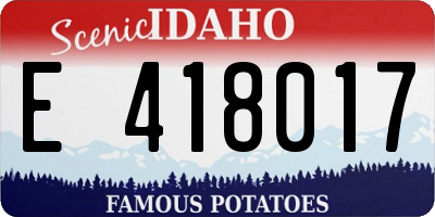 ID license plate E418017