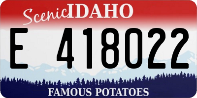 ID license plate E418022