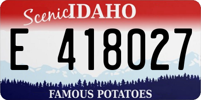 ID license plate E418027