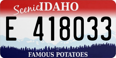 ID license plate E418033