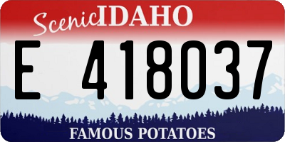 ID license plate E418037