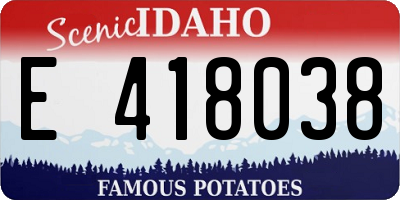 ID license plate E418038