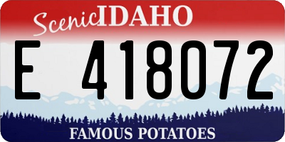 ID license plate E418072