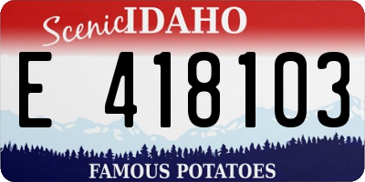 ID license plate E418103