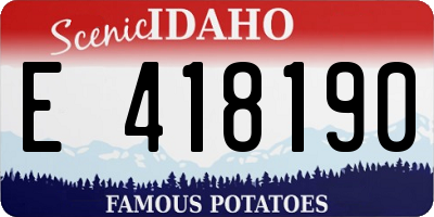 ID license plate E418190