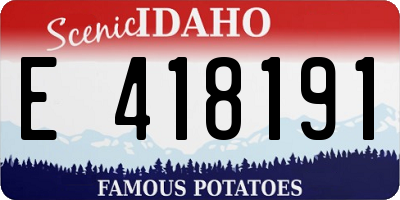 ID license plate E418191