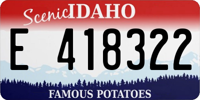 ID license plate E418322