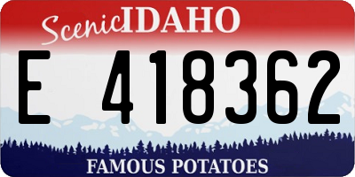 ID license plate E418362