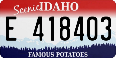 ID license plate E418403
