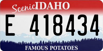 ID license plate E418434