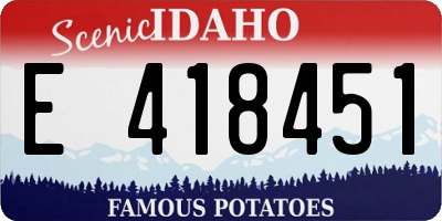 ID license plate E418451