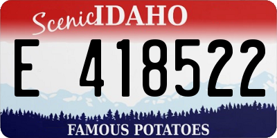 ID license plate E418522