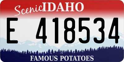 ID license plate E418534